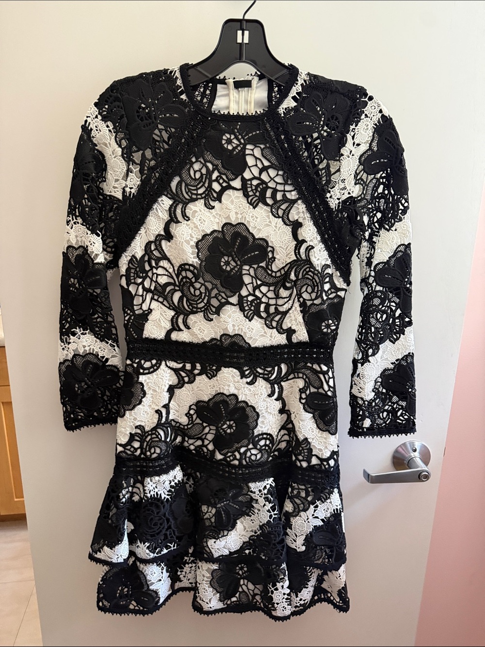 Alexis Black and White Lace Mini Dress